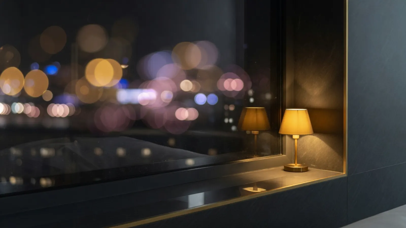 Night city bokeh editorial — Dogecoin context