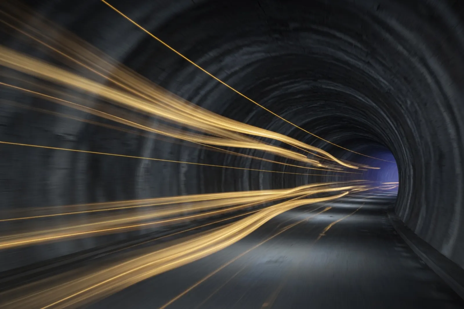 Light trails suggesting speed and low friction